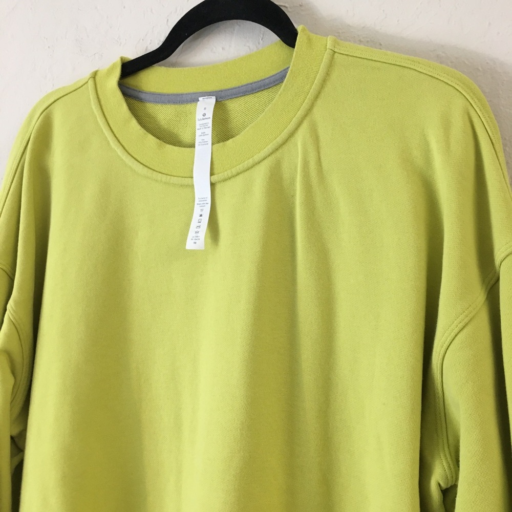 Lululemon Perfectly Oversized Crew Sweatshirt 8 Crispin Green Yoga Athletic Gym - Picture 4 of 9